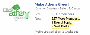 Make Athens Green Facebook group 2000+ members